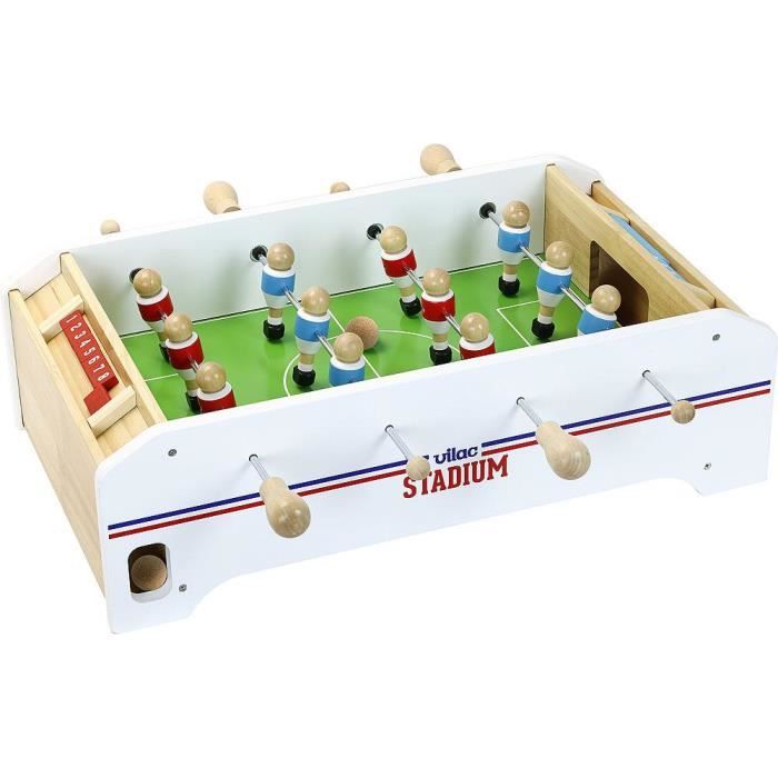 Babyfoot de table Vilac Stadium - VILAC - 12 joueurs - 3 balles en liège - Bleu
