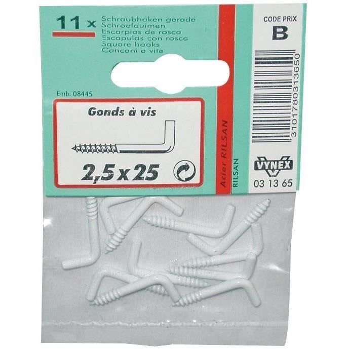 Gond à vis - acier rilsanisé - 3.5x40 mm