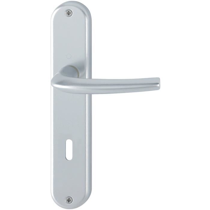 HOPPE - Garniture San Diego sur plaque  aspect argent 165mm clé L | Point.P