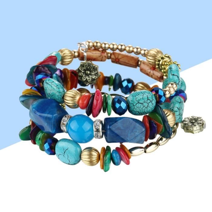 Bracelet Cheville Wedity étoile Turquoise - Perles Tressées Réglable Plage