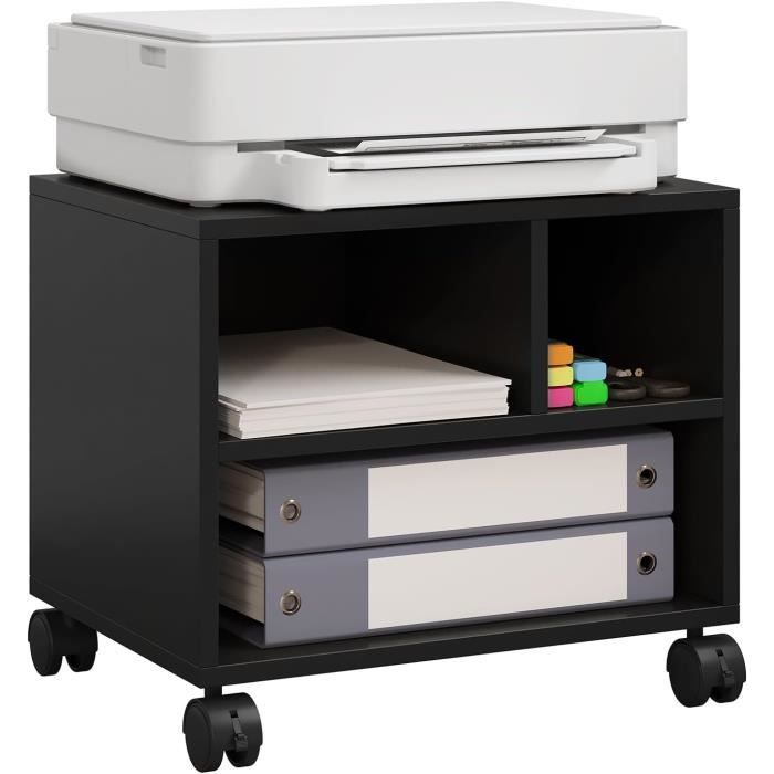 Caisson de Bureau sur roulettes WOLTU - Support dImprimante Mobile - Noir