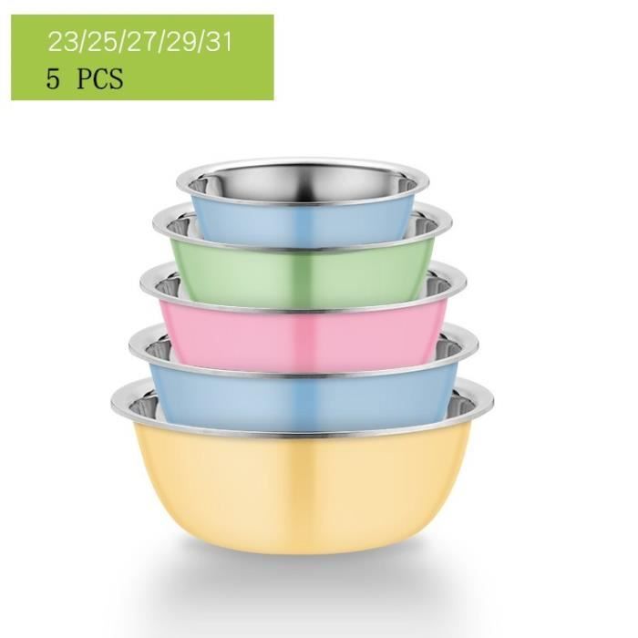 Lot De 6 Bols En Acier Inoxydable - Diamètre 25,5 Cm, Hauteur 7,8 Cm | Pour Salade, Soupe, Mélange, Camping, Cuisine