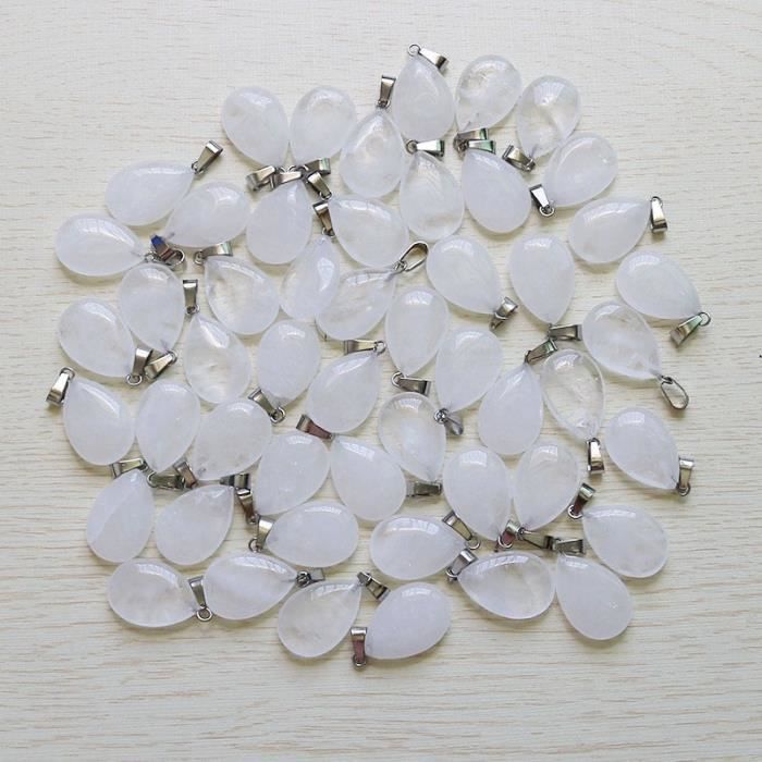 Lot De 10 Perles Pendentifs En Nacre - Forme Goutte 19mm - Beige écru - Neuf