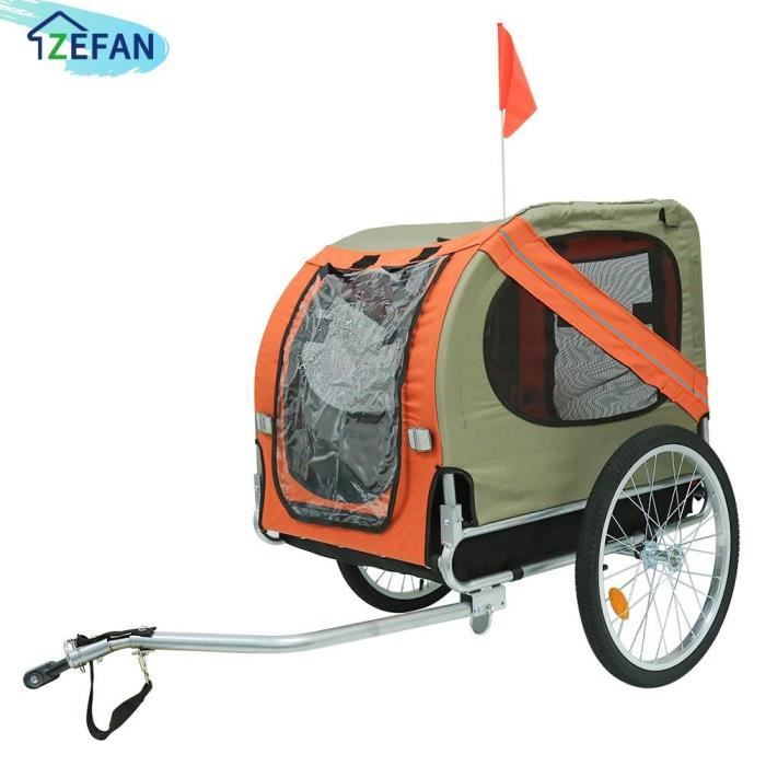 ZEFAN 1 Remorque de vélo pour Chien pliante,cycle (orange)