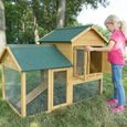 Cage Clapier Enclos lapin Extérieur en bois  Haute Qualité pour lapins petits animaux- Modèle : 035 Ranch 152 x 98 x 118 cm-1