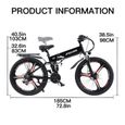 Vélo électrique keteles R3, pliant, 800 W, 26 ", 12,8 Ah, 21 vitesses, 45 km / h, noir-1