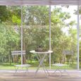 Ensemble table chaise de jardin pliant - SUPFINE - Blanc - Métal - Extérieur - Contemporain-1
