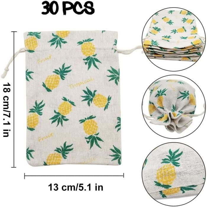 Belle Vous Sachets Noel Avec Cordon (Lot De 24) - Pochon Tissu En Toile De Jute En