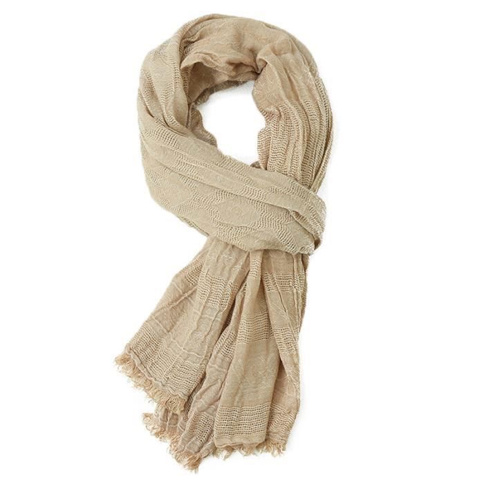 Freesiom Écharpe Unisexe Hiver Chaude Couleur Uni Franges - Foulard Long Cache-Cou Doux Automne