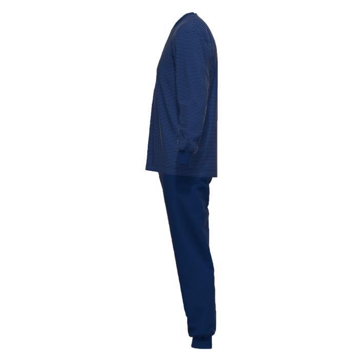 GÖTZBURG Pyjama Homme - bande, Bleu - Cdiscount Prêt-à-Porter
