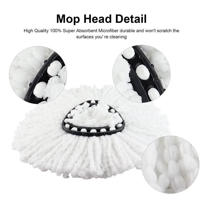 Lot De 6 Têtes De Serpillière Microfibre - Compatibles Vileda Turbo, O-Cedar Spin Mop - 2