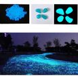 500 Pcs Cailloux artificiels Glow Pierre Pierres Décoratives Lumineuses pour Jardin Walkway Yard & Fish Tank Décoratif Pierres (Bleu-2