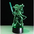 Veilleuse 3D Maître Yoda Star Wars - LED 7 couleurs - Contrôle tactile-2