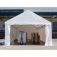 Tente de stockage TOOLPORT 5x8m en PVC 500g/m², hauteur de côté 2m, blanc-2