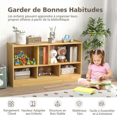 GOPLUS Bibliothèque Etagère à Livre Pour Enfant, Etagère De Rangement à