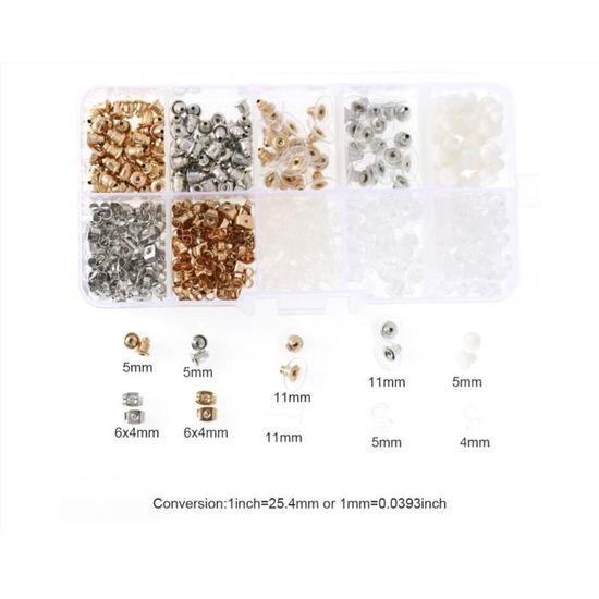Lot De 100 Fermoirs Transparents Pour Boucles D'oreilles - Fermeture Sécurité Universelle - Pour Boucles Lourdes
