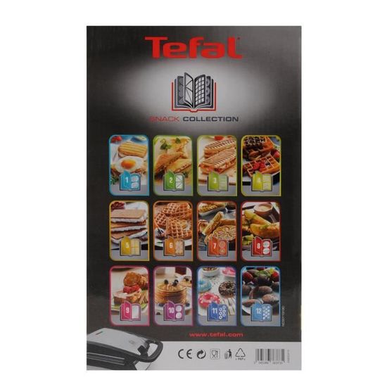 Avec Livre De Coffret Avec Plaque pour Waffle Tefal Tefal XA800412 Snack Collection 