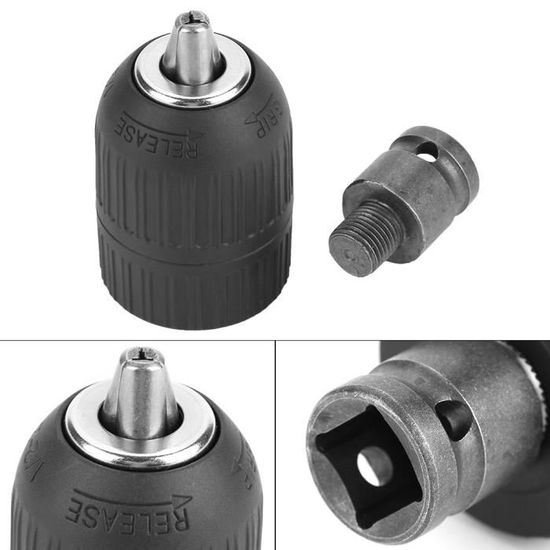 Adaptateur De Mandrin De Perceuse Autobloquant Sans Clé 2-13mm 3/8-24UNF Tige Hexagonale à Dégagement Rapide Outils De Tournevis De Mandrin De Perceuse électrique Prêts à L'impact