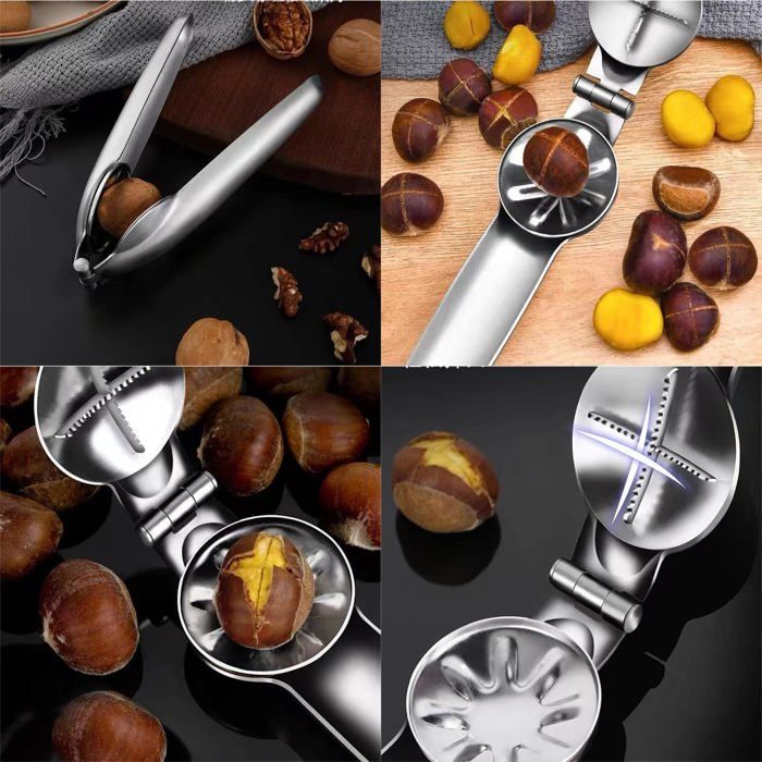 Coupe-châtaignes En Acier Inoxydable - Pince à Marrons Et Noix - Lame Croisée Dentelée