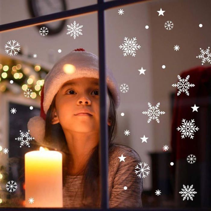 Autocollants Fenêtre Flocons De Neige Noël – 3 Pièces PVC Statique Réutilisables – Décoration Maison, Bureau – Sans Colle - 4