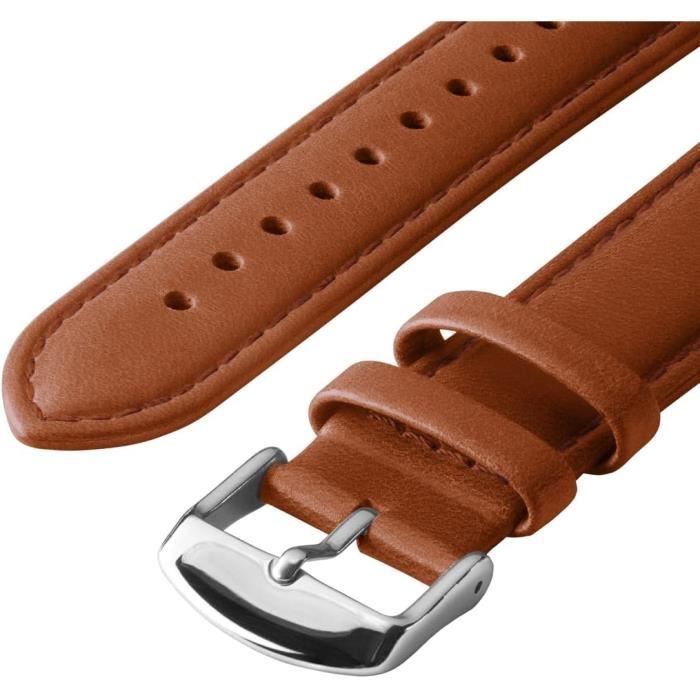 Archer Bracelets De Montre En Cuir Grain Supérieur - Fixation Rapide - Pour Toutes Occasions