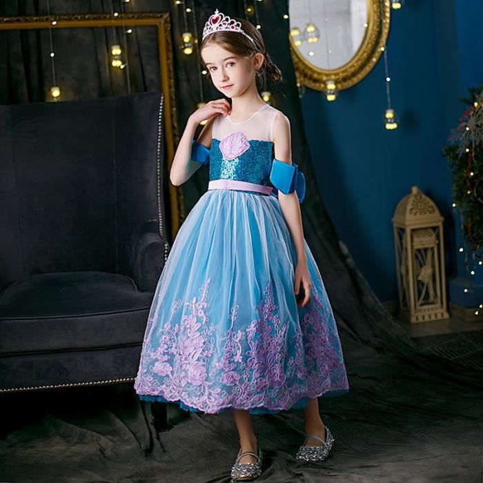 Filles Robe Sirène Costume Sirène Enfants Robe Princesse Sirène Rôle Sirène  Ariel Soirée Fête Anniversaire Déguisement Filles Bleu - Cdiscount  Prêt-à-Porter