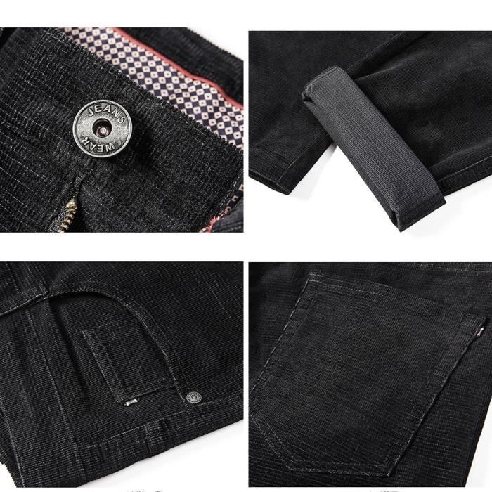 Pantalon Velours Côtelé Femme - Taille Haute - Coupe Droite élastique - Confort Loisirs - Couleur Unie - Grandes Tailles