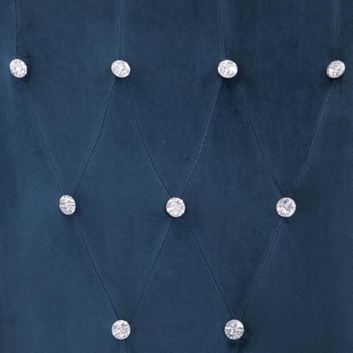 Chaise De Salon Velours Bleu Foncé - Accoudoirs, Dossier Rembourré, Pivotante 180°, Charge 120kg