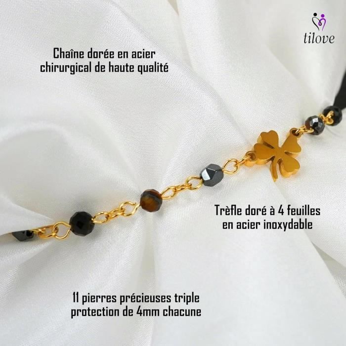 Bracelet Femme Oeil De Tigre, Pierre Naturelle Lithotherapie Fait Main