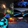 500 Pcs Cailloux artificiels Glow Pierre Pierres Décoratives Lumineuses pour Jardin Walkway Yard & Fish Tank Décoratif Pierres (Bleu-3