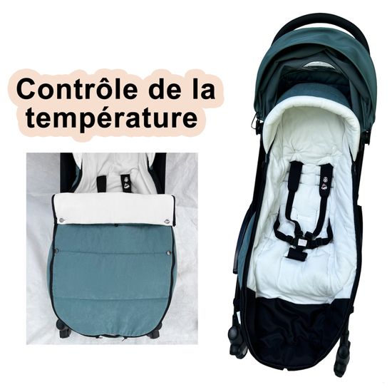 Chancelière Universelle Brogtorl Pour Poussette - Compatible Babyzen YOYO, Bleu Eau, Polaire Chaude