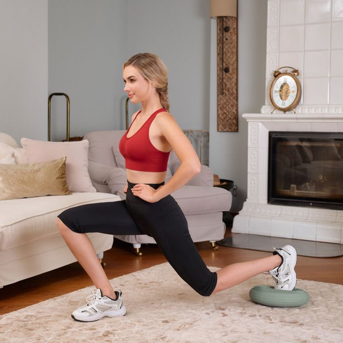 Coussin D'équilibre Yoga Pilates - Avec Pompe - Double Face Massage - Améliore Flexibilité Et Stabilité