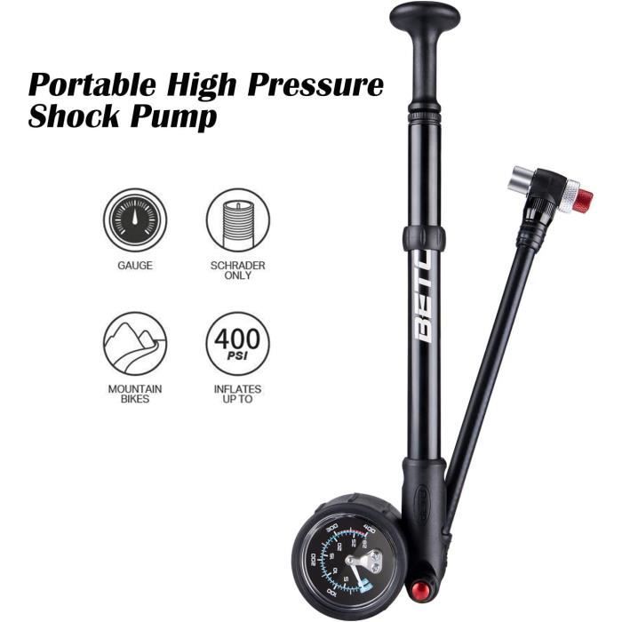 BETO Pompe à choc haute pression – (400 PSI max) pour vélo VTT