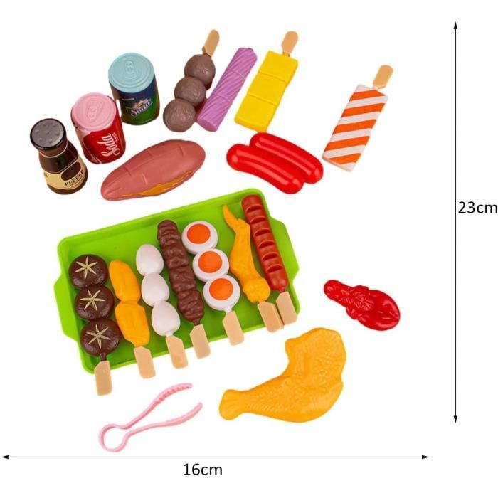 Un Ensemble de Jouets Bbq de 21 Pcs pour Enfants avec Ustensiles de Gril Réalistes et Aliments de Jeu pour une Cuisine Imaginative