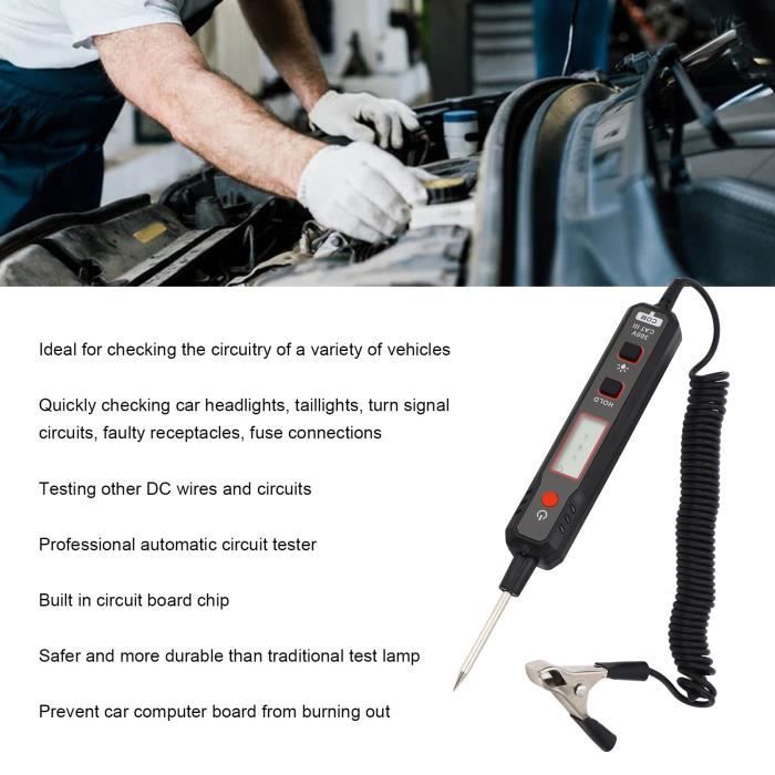 Testeur de Circuit de tension automobile Durable, 6V-12V-24V DC