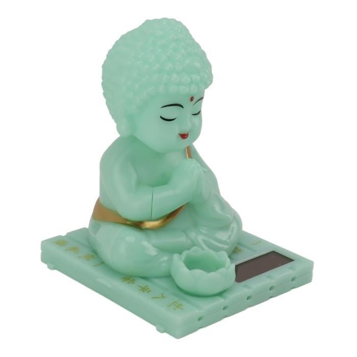 Tête De Moine Bouddhiste à Énergie Solaire – Figurine En Céramique Hochement De Tête – Chance Et Sérénité – Décoration De Tableau De Bord Ou Bureau