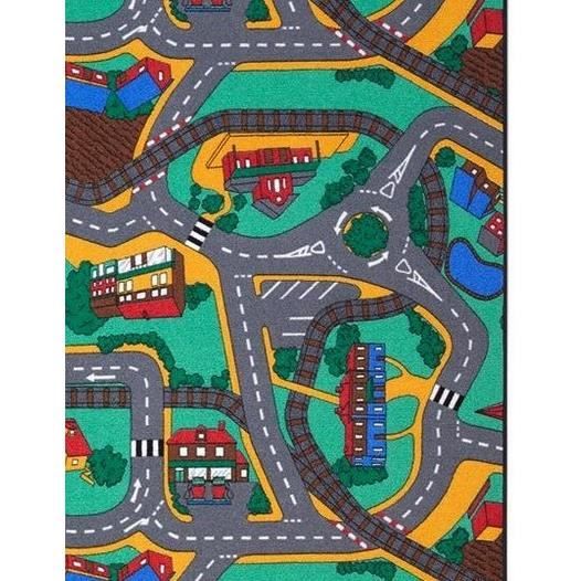 Primaflor Tapis De Jeux Interactif BIG City - 200x300 Cm, Made In Europe Tapis Pour Enfants Avec Motif De Rue, Tapis Circuit Voiture De Haute Qualité