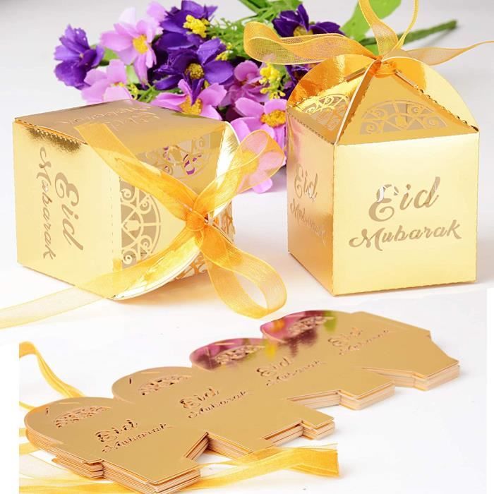 Cadeau De Mariage - Limics24 - Boîte À Bonbons Or Eid Mubarak Bonbonnière  Ruban Rangement Musulman Islam Décoration - Cdiscount Beaux-Arts et Loisirs  créatifs