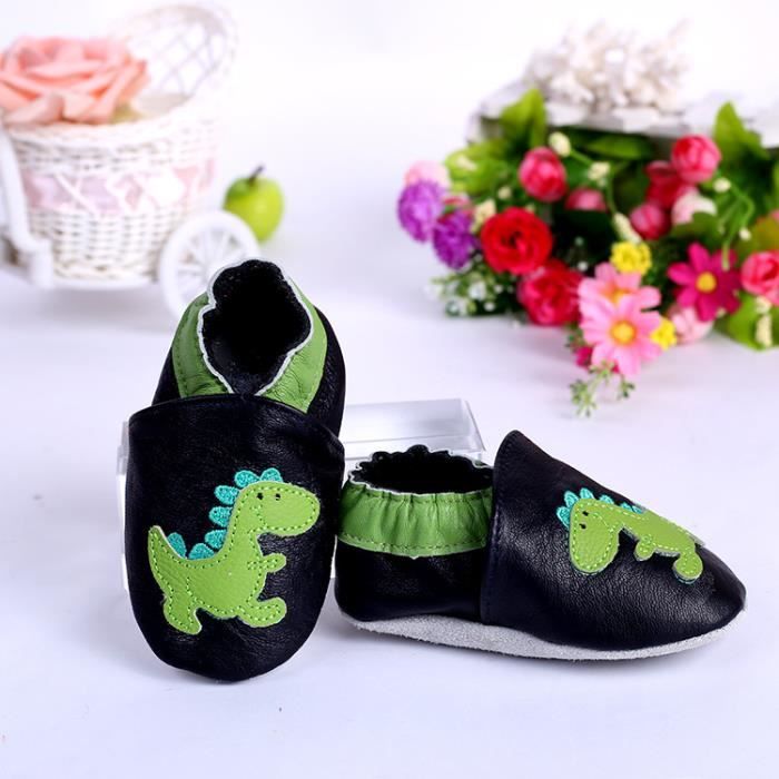 Chaussons Bébé,Chaussures Bébé en Cuir Souple,Animaux Slippers,Chaussons  Enfants Dinosaure,Antidérapant,pour Tout-Petits,0-6 mois vert - Cdiscount  Chaussures