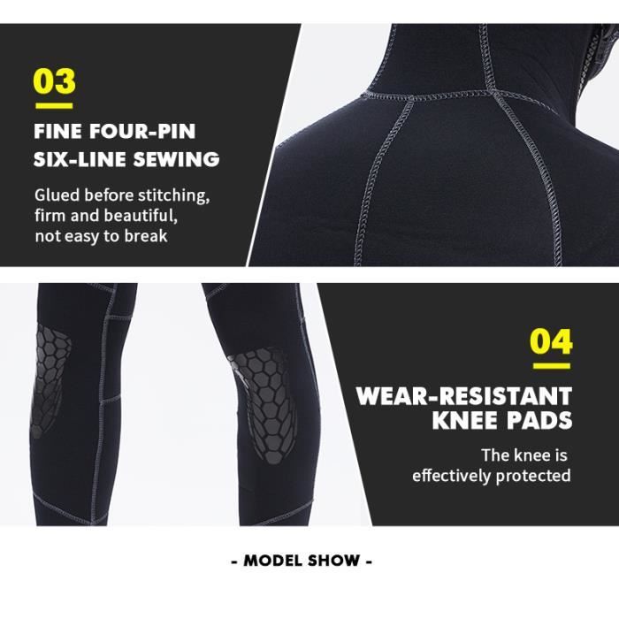 Perfeclan Shorty Néoprène 3 Mm Unisexe – Noir, Tailles M à XXXL, Idéal Surf, Kayak, Paddle – Coupe Haute, Finition Plate