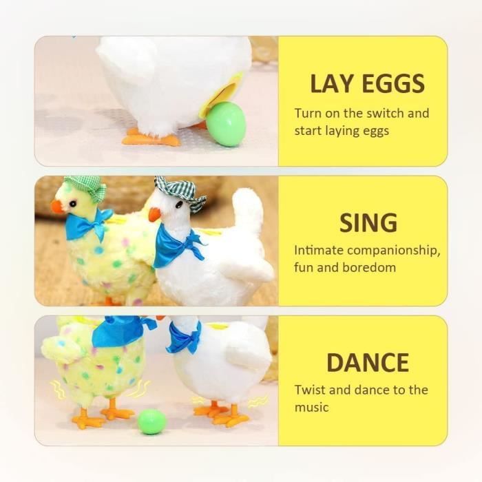 Jouet De Poulet à Remonter - Maman Poule + 3 Poussins - Mécanique - ABS 7,8 Cm - Pas De Piles - Pâques, Anniversaire - Pour Enfants