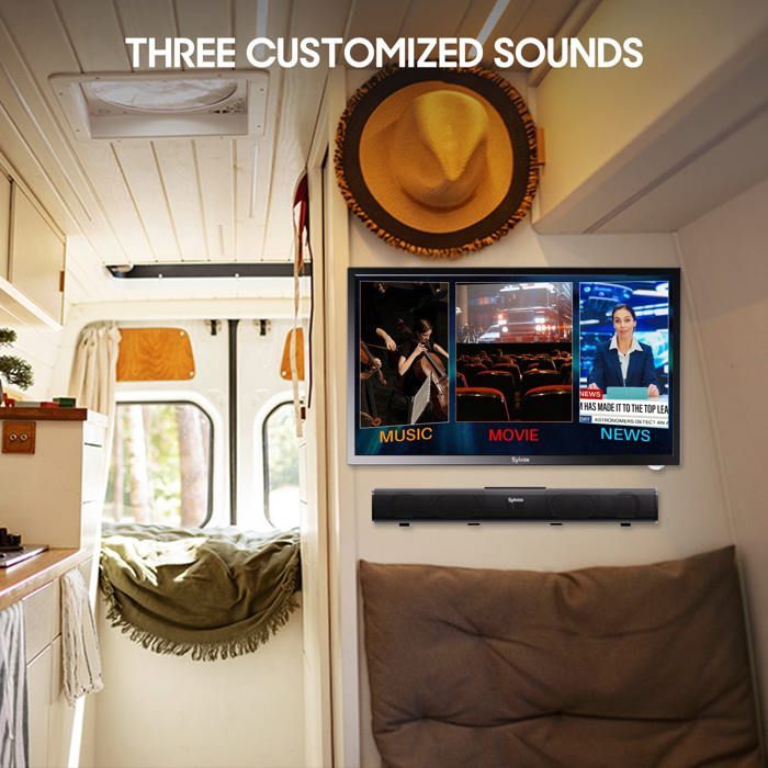 Barre De Son SYLVOX Elf R2 - 2.0 Avec Caisson De Basses, Bluetooth, HDMI ARC, Optique, Télécommande - Pour TV, Home Cinéma