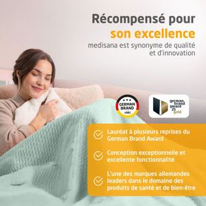 Couverture Chauffante Medisana HDW - Grise, Lavable, Protection Surchauffe (neuve)
