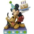 Disney Traditions Pluto Et Mickey Anniversaire Figurine-0