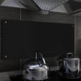 346435Haut de gamme® Dosseret de cuisine Crédence Cuisine - FOND DE HOTTE - Noir 90 x 40 cm Verre trempé-0
