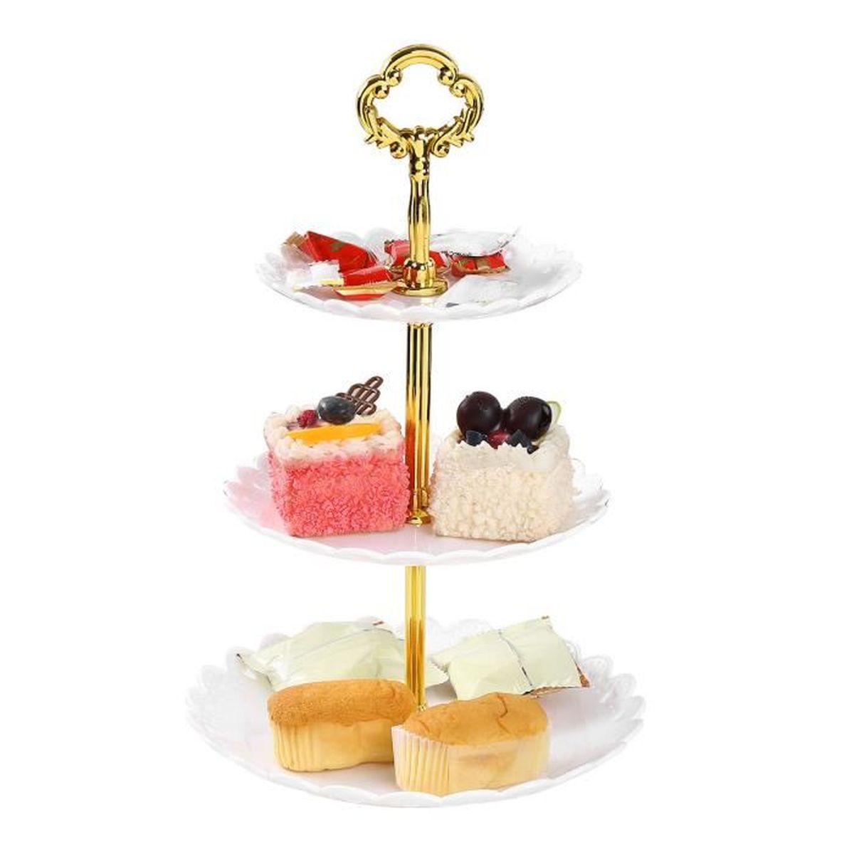 Presentoir A Gateaux 3 Niveaux Plateau De Gateaux En Plastique Pour Decoration Stable De Cupcake Fete Mariage Anniversaire Achat Vente Plateau A Etage Cdiscount
