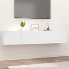 VIDAXL MEUBLE DE SALON - Meubles TV 2 pcs - TV Lowboard suspendu, blanc 80x30x30cm - Bois d'ingénierie FR975