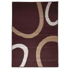DEZENCO Tapis design et moderne - 200x290 cm - TEMPO Marron - Polypropylène - UN AMOUR DE TAPIS