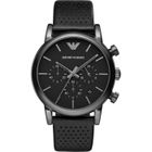 EMPORIO ARMANI Montre bracelet AR1737 - Pour homme - Quartz - Analogique - Bracelet : cuir - Coloris : noir