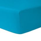 HOMEROKK Drap Housse 200 x 200 cm - Turquoise 100% coton 57 fils / cm